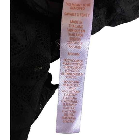 Savage X Fenty Lace Cami Bodysuit Black Medium New‎ With Tags - Picture 5 of 5